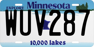 MN license plate WUV287