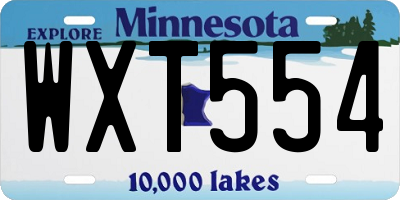 MN license plate WXT554