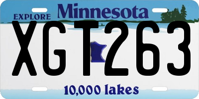 MN license plate XGT263