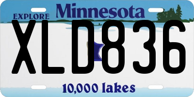 MN license plate XLD836