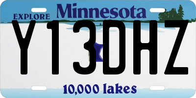 MN license plate Y13DHZ