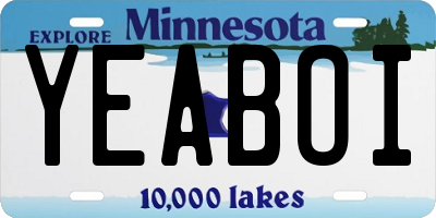 MN license plate YEABOI
