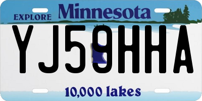 MN license plate YJ59HHA