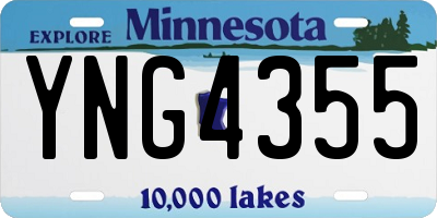 MN license plate YNG4355