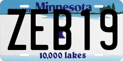 MN license plate ZEB19