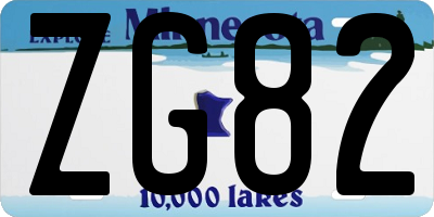 MN license plate ZG82