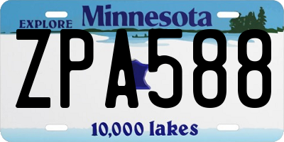 MN license plate ZPA588