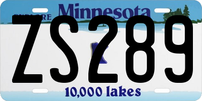 MN license plate ZS289