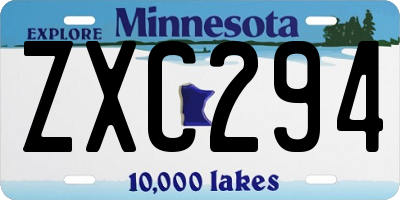 MN license plate ZXC294