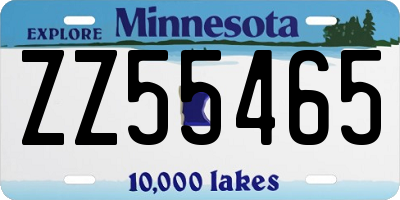 MN license plate ZZ55465