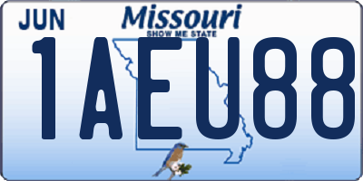 MO license plate 1AEU88