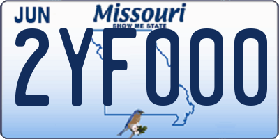 MO license plate 2YF000