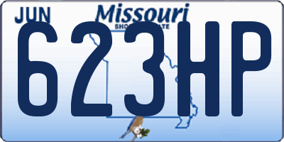 MO license plate 623HP