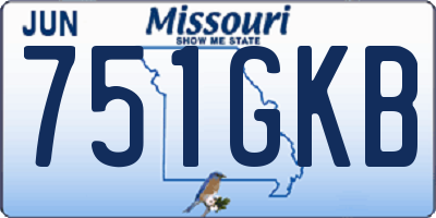 MO license plate 751GKB