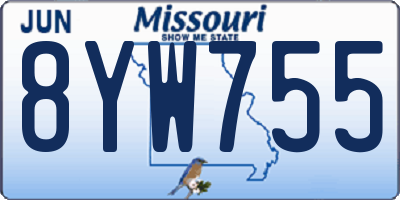 MO license plate 8YW755