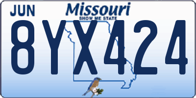 MO license plate 8YX424