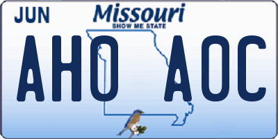 MO license plate AH0A0C