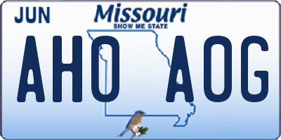 MO license plate AH0A0G