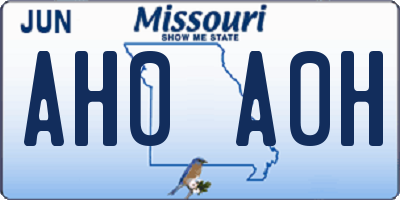 MO license plate AH0A0H