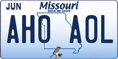 MO license plate AH0A0L