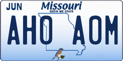 MO license plate AH0A0M