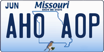 MO license plate AH0A0P