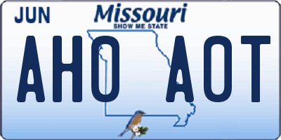 MO license plate AH0A0T