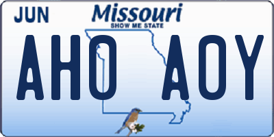 MO license plate AH0A0Y