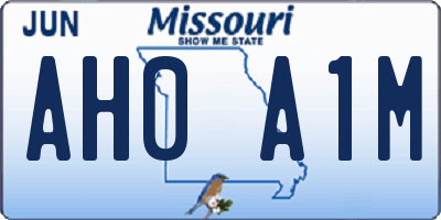 MO license plate AH0A1M