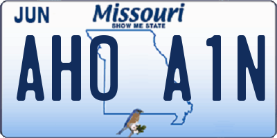 MO license plate AH0A1N