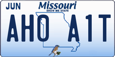 MO license plate AH0A1T