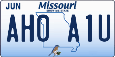 MO license plate AH0A1U