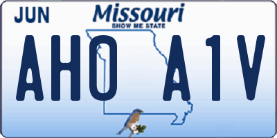 MO license plate AH0A1V