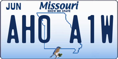 MO license plate AH0A1W