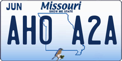 MO license plate AH0A2A