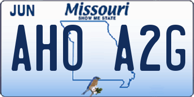 MO license plate AH0A2G