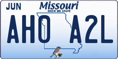 MO license plate AH0A2L