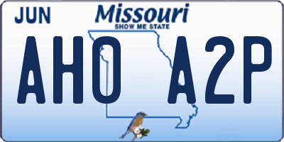 MO license plate AH0A2P