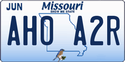 MO license plate AH0A2R