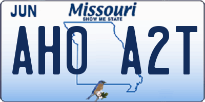 MO license plate AH0A2T
