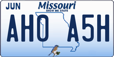 MO license plate AH0A5H