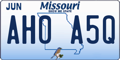 MO license plate AH0A5Q