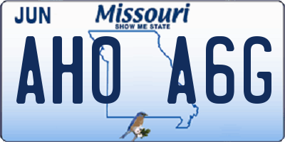 MO license plate AH0A6G