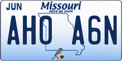 MO license plate AH0A6N