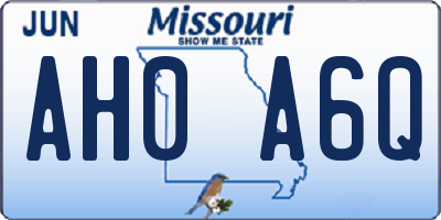 MO license plate AH0A6Q