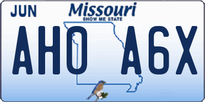 MO license plate AH0A6X