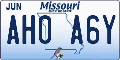 MO license plate AH0A6Y