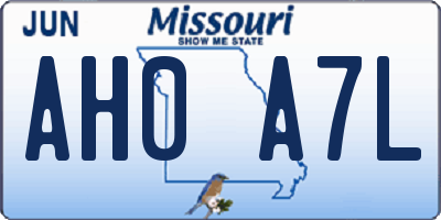 MO license plate AH0A7L