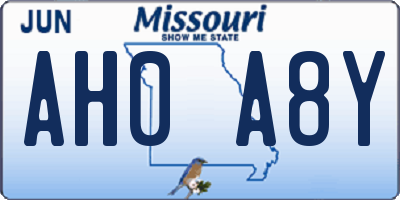 MO license plate AH0A8Y