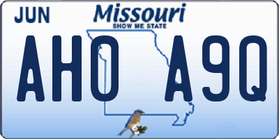 MO license plate AH0A9Q